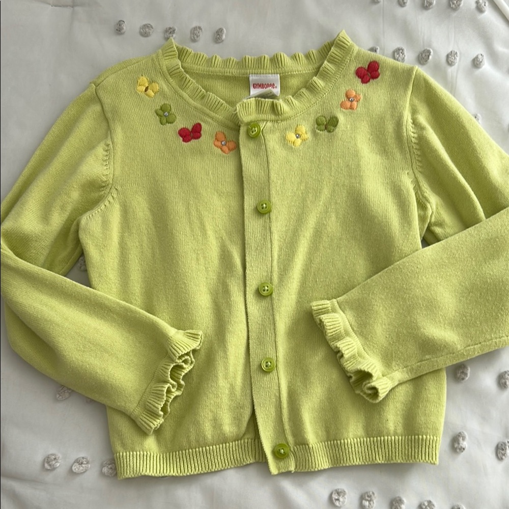 Gymboree Green Floral Sweater